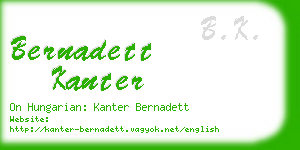 bernadett kanter business card